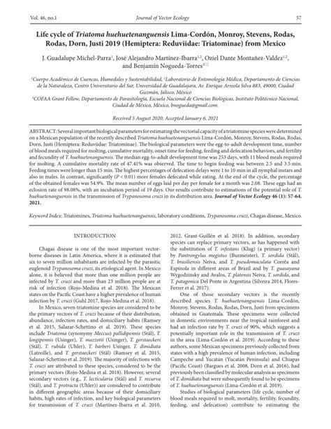 (PDF) Life cycle of Triatoma huehuetenanguensis Lima-Cordón, Monroy, Stevens, Rodas, Rodas, Dorn ...