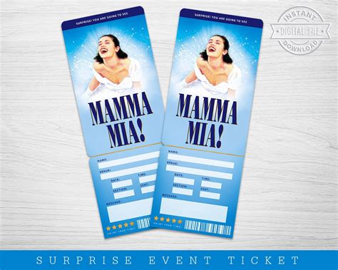 Printable Mamma Mia Broadway Surprise Ticket Mamma Mia Australia ...