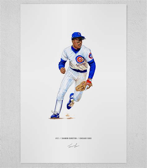 Shawon Dunston Chicago Cubs Baseball Illustrated Print Poster | Etsy