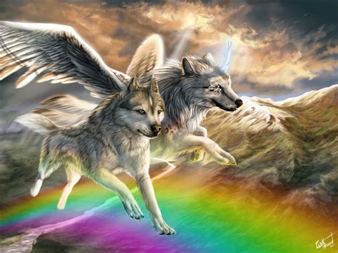 Anime Winged Wolf Wallpaper