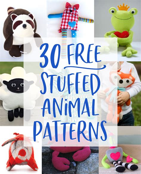 30 FREE Stuffed Animal Patterns with Tutorials to Bring to Life | Sewing projects for kids ...