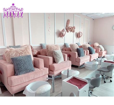 Cheap Lovely Short Back Pink Salon Manicure Pedicure Chair With ...