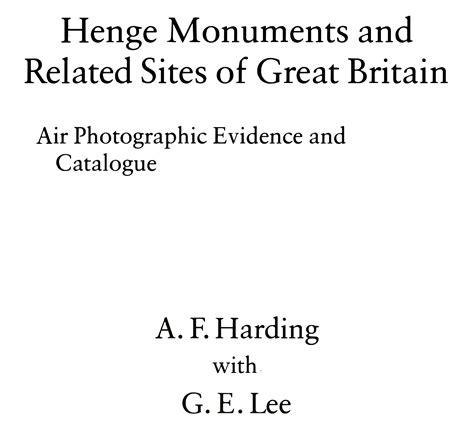 Henge Monuments and Related Sites of Great Britain: Air Photographic ...