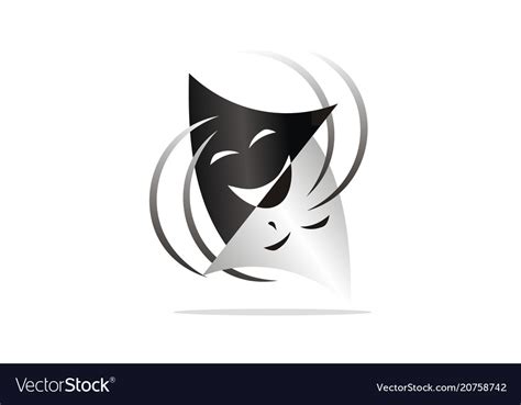 Theatrical mask logo design template Royalty Free Vector