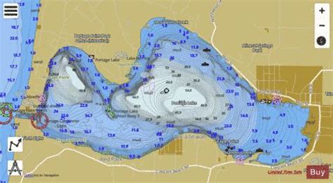 Portage Lake Fishing Map | Nautical Charts App