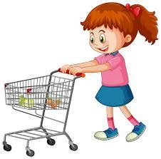 A girl is pushing the shopping cart. Which force is she applying on the ...