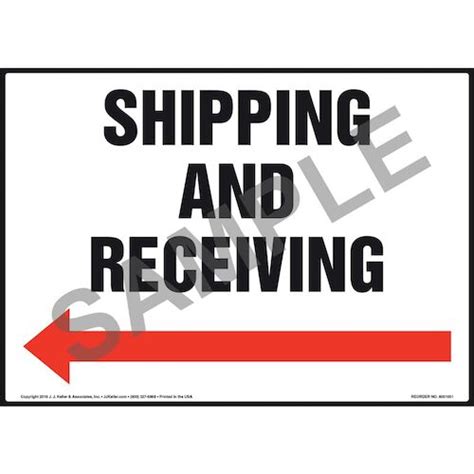 Shipping and Receiving Sign - Left Arrow