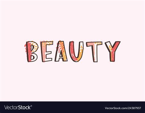 Beauty word written with cool funky creative Vector Image