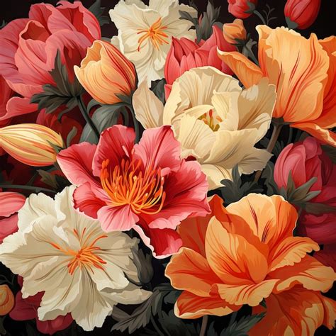 Premium AI Image | Illustration of a floral art design