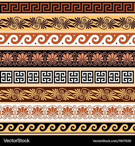 Ancient greek pattern - seamless set of antique bo