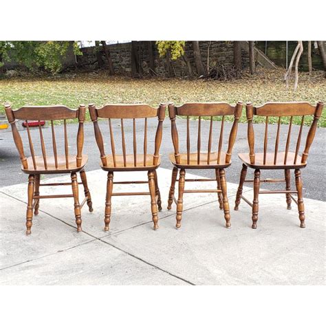 Mid Century Rock Maple Moosehead Chairs- Set of 4 | Chairish