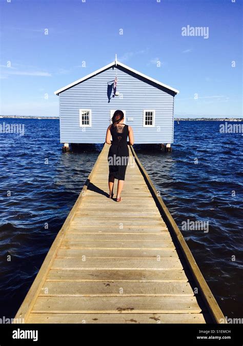 Perth blue boat house Stock Photo - Alamy