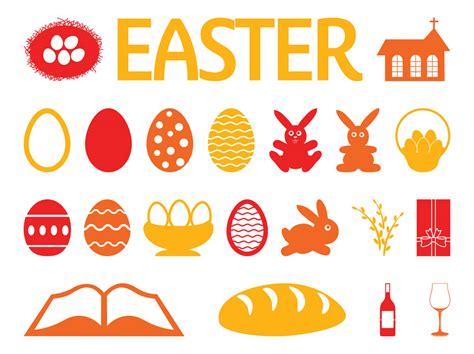 Easter Icon Set Vector Art & Graphics | freevector.com