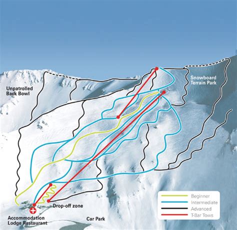 Mt Cheeseman ski map, New Zealand, Oceania