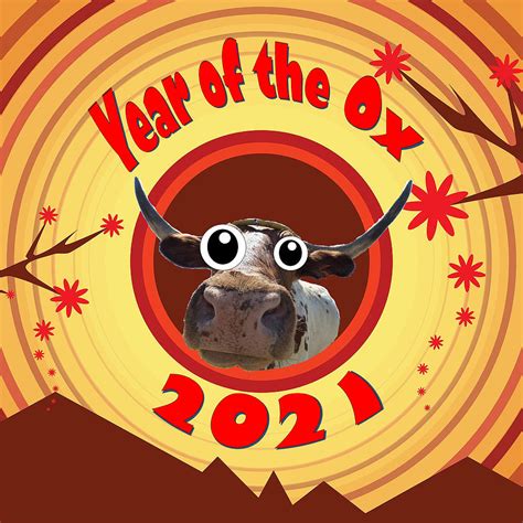 Year of the Ox with Googly Eyes Digital Art by Ali Baucom - Fine Art ...