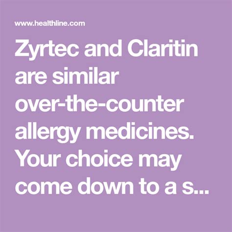 Zyrtec vs. Claritin for Allergy Relief | Claritin, Zyrtec, Allergy medicine