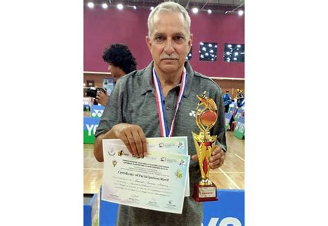 Romesh Sharma excels in Master Badminton - Daily Excelsior