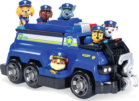 PAW Patrol, Chase's Total Team Rescue Police Cruiser Véhicule avec 6 chiots pour enfants à ...