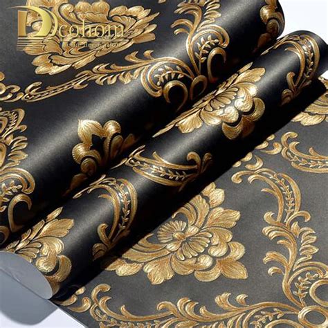 Simple Luxury European Style Wallpaper Vintage Damask Striped 3D Wall Paper Rolls For Bedroom ...