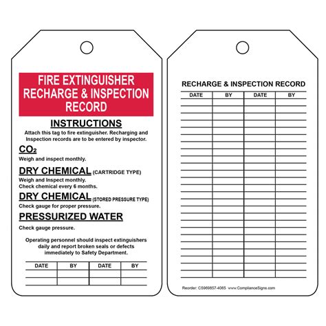 Free Printable Fire Extinguisher Inspection Tags - Printable Form, Templates and Letter