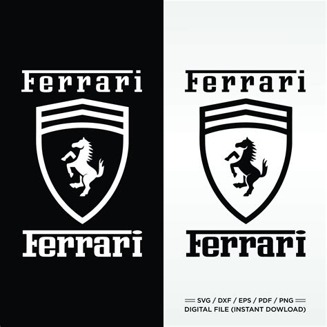 FERRARI Clip Art Logo SVG PNG | Etsy