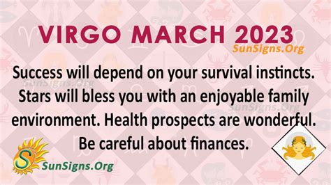 Virgo March 2023 Monthly Horoscope Predictions - SunSigns.Org