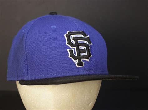 San Francisco Giants Hat Baseball Cap Fitted 7 1/4 Blue Black New Era 59Fifty #sfgiants #NewEra ...