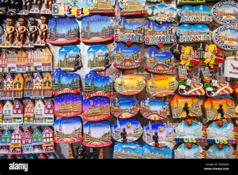 Belgium, Brussels, Souvenir Shop Display of Magnets Stock Photo - Alamy