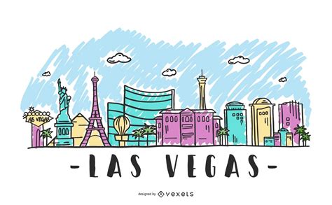 Las Vegas Skyline Illustration Vector Download