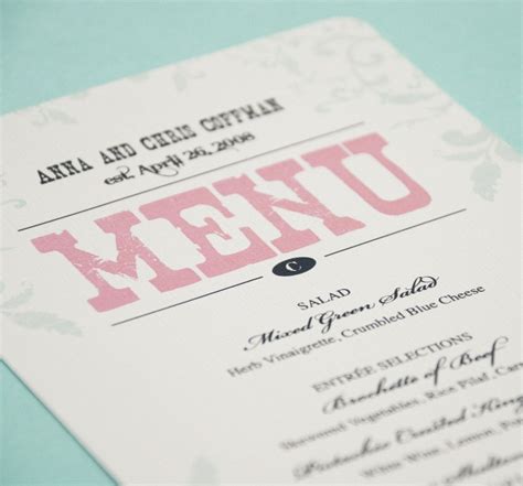 Wedding Menu Card Ideas