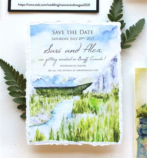 Custom Watercolor Save the Dates - Momental Designs Custom Watercolor Save the Dates