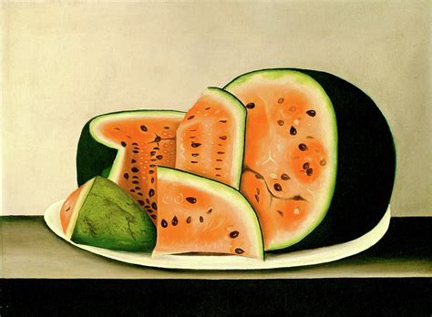 Watermelon on a Plate Painting by American 19th Century - Fine Art America