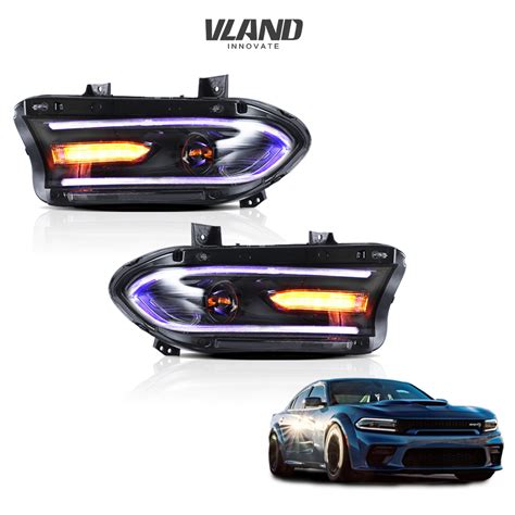 VLAND RGB LED Headlights For Dodge Charger 2015-2020 LED Projector Assembly | eBay