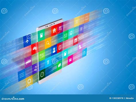 Internet on Smart Phone Concept Stock Illustration - Illustration of ...