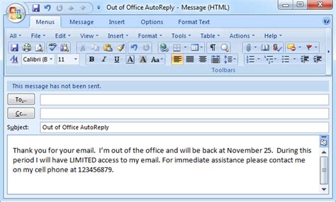 How to Set Out of Office (Auto Reply)