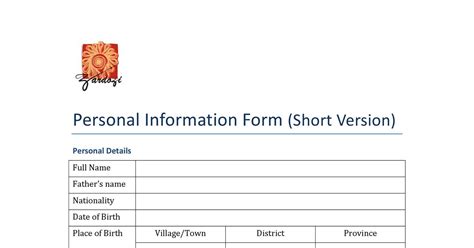 170416 Personal Information Form (Short Version).pdf | DocDroid