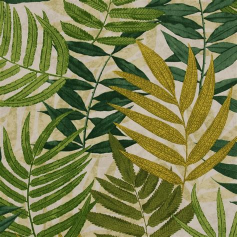 Palm Green Leaf Print Upholstery Fabric