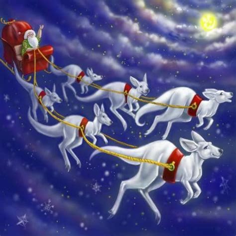 Santa and sleigh, delivering presents to Australia children, with his ...