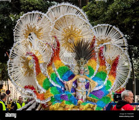 Carnival Queen on Richly Decorated Float, Carnival Parade, Santa Cruz, Tenerife Stock Photo - Alamy