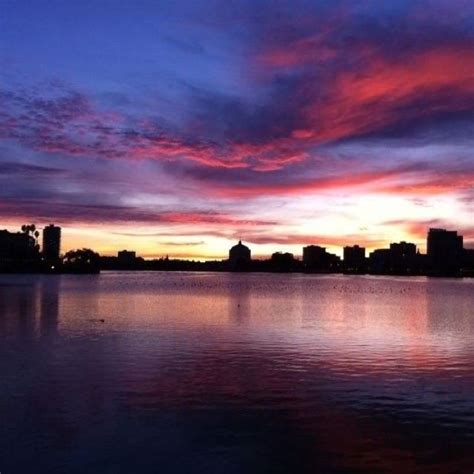 Lake Merritt (thanks Jonathan P!) Lake Sunset, Sunrise Sunset, Lake ...