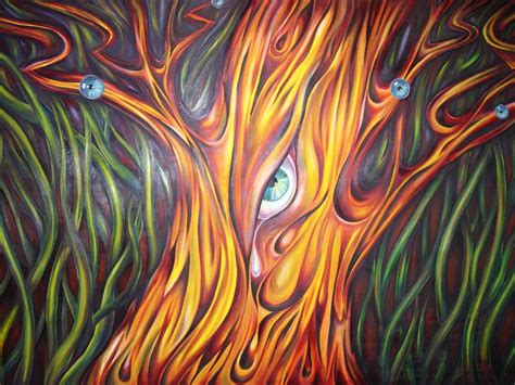 Abstract Art Tree On Canvas Painting by Natasha Russu - Pixels