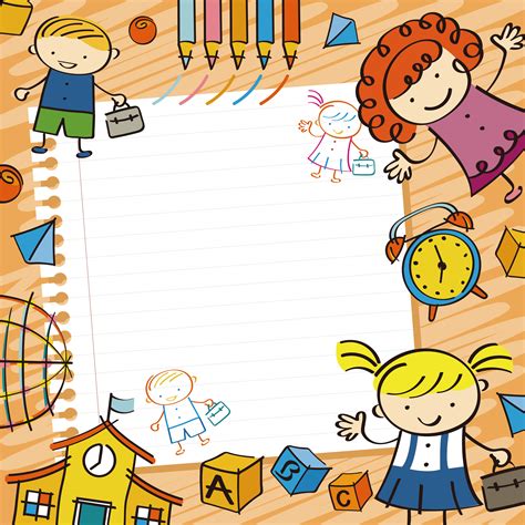 Vector Cartoon Background Early Childhood Education, Yellow, Cartoon ...