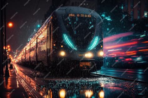 Premium AI Image | Train at night