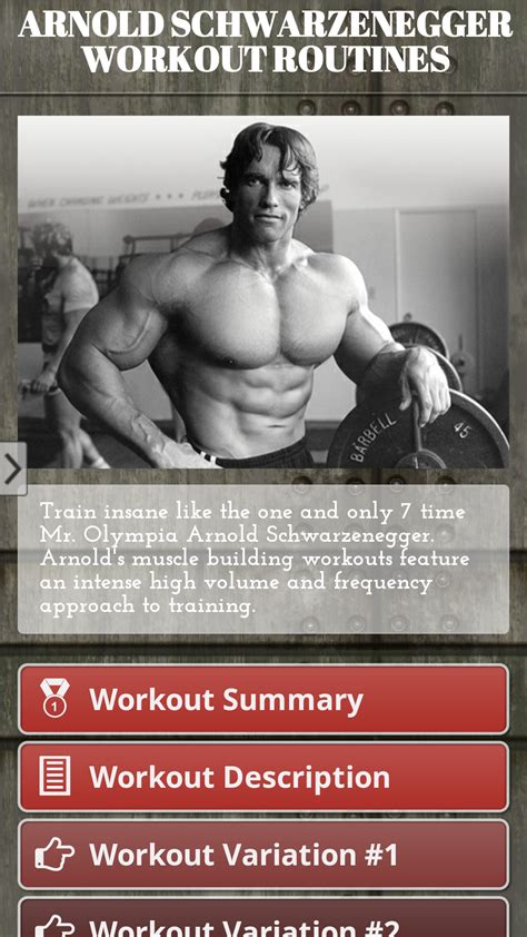 Arnold Schwarzenegger Workout Routines:Amazon.fr:Appstore for Android