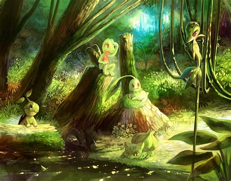 Pokemon, forest, green, animals, HD wallpaper | Peakpx