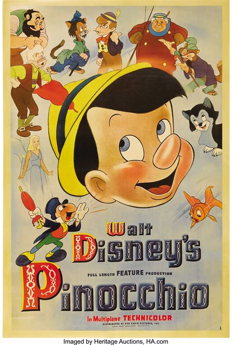 Pinocchio (RKO, 1940). Poster (40" X 60"). This fabulous poster is ...