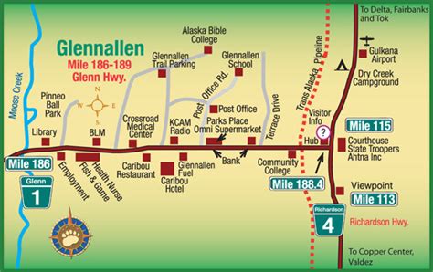 Maps of Alaska Roads By Bearfoot Guides: Map of Glennallen, Alaska