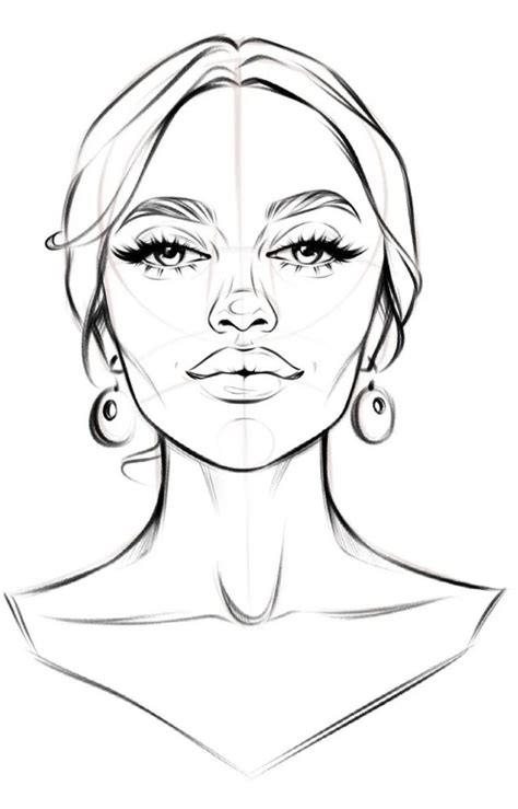 a drawing of a woman's face with large hoop earrings on her head and eyes