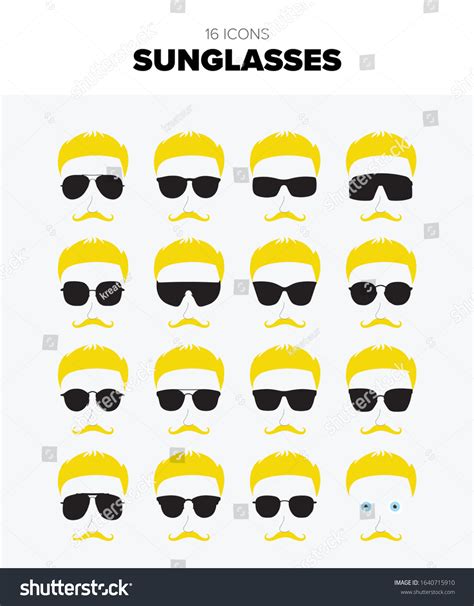 Collection Sunglasses Various Shapes Forms Sizes Stock Vector (Royalty ...