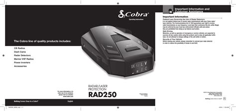 Cobra Electronics 2016A Radar Detector User Manual